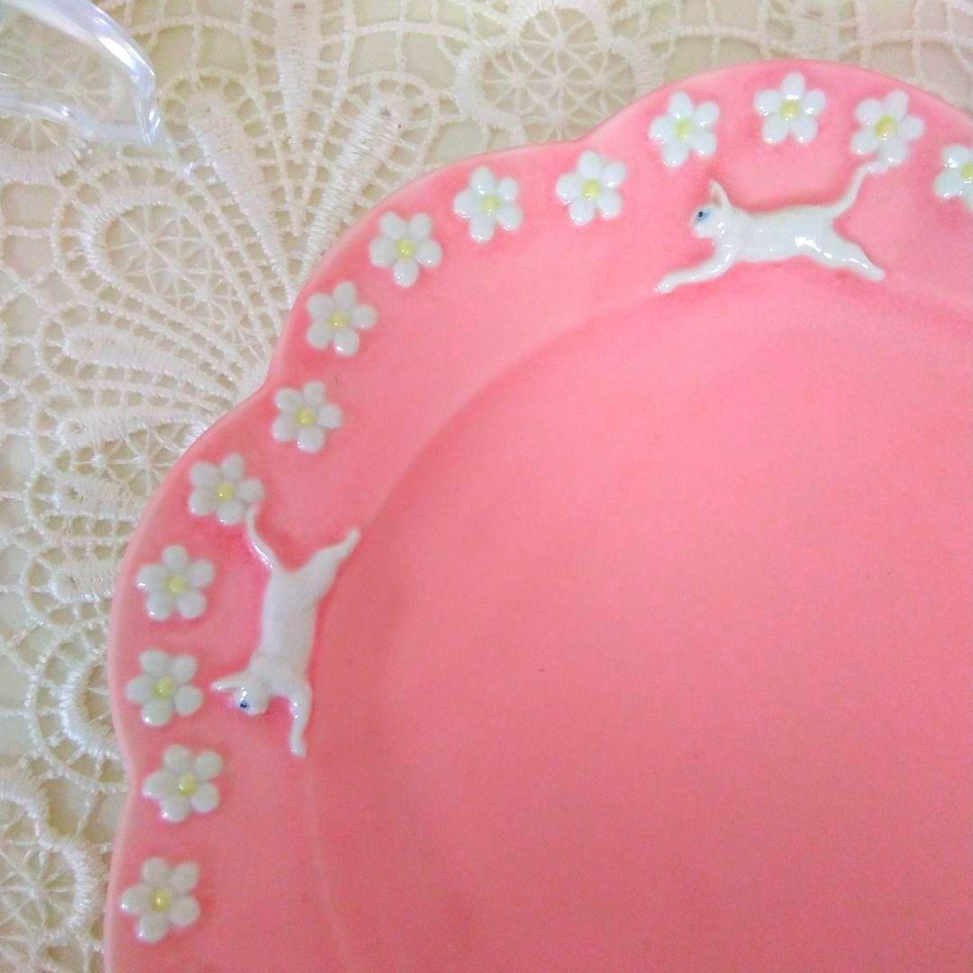 佐々木忍　猫と花　お皿