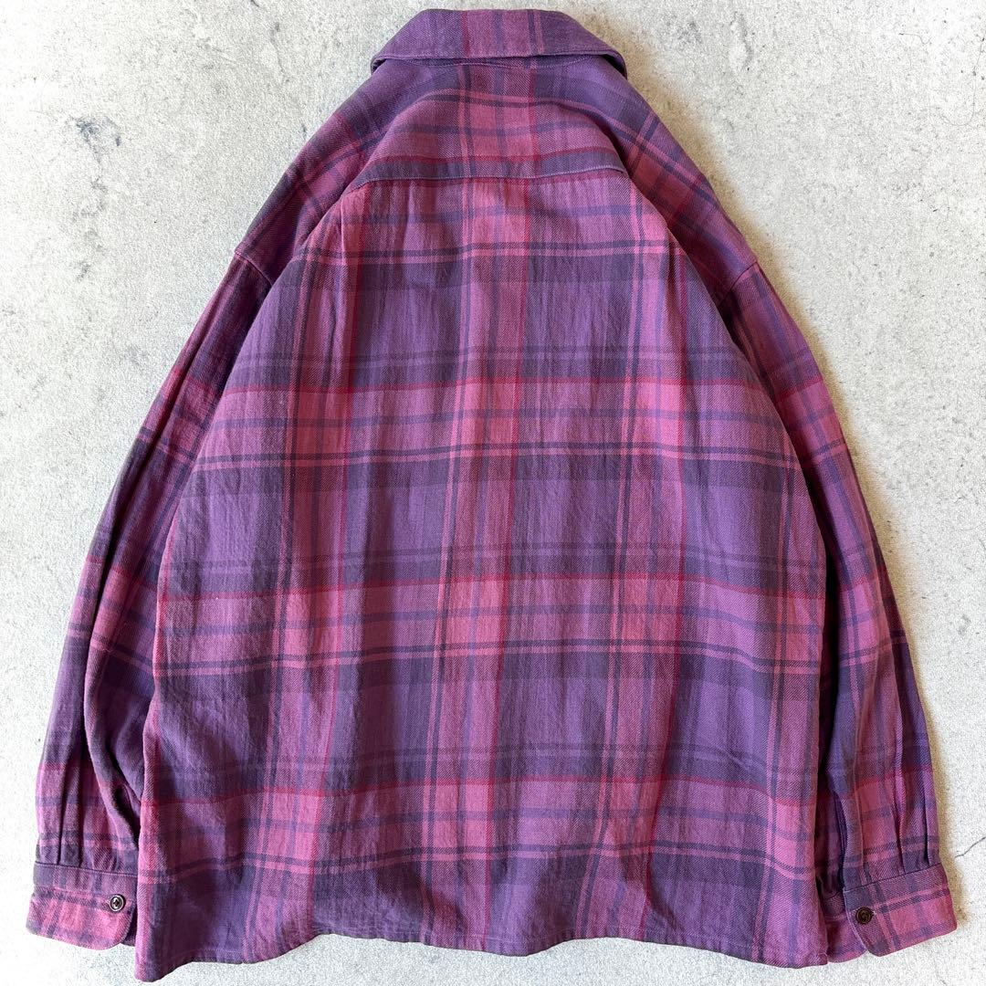 美品 ts(s) 3→L コットン チェック 開襟 ボードシャツ ネペンテス関連