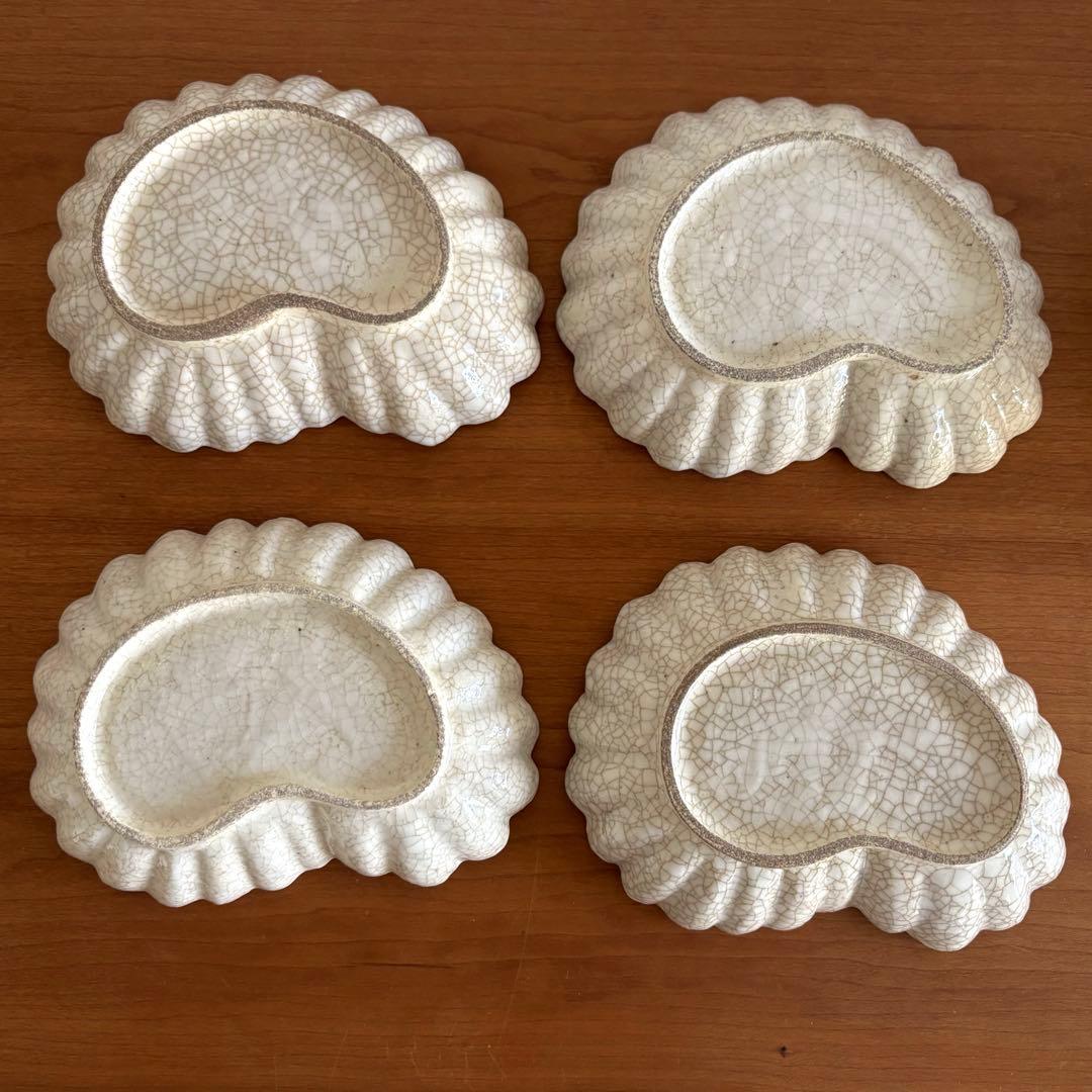 墨入変り菊向付　4個セット￼