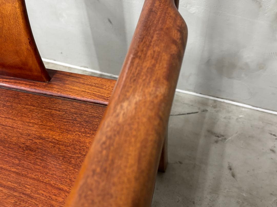 アンティーク 唐木 花梨 無垢材 肘付イス 古家具 アームチェア 木製