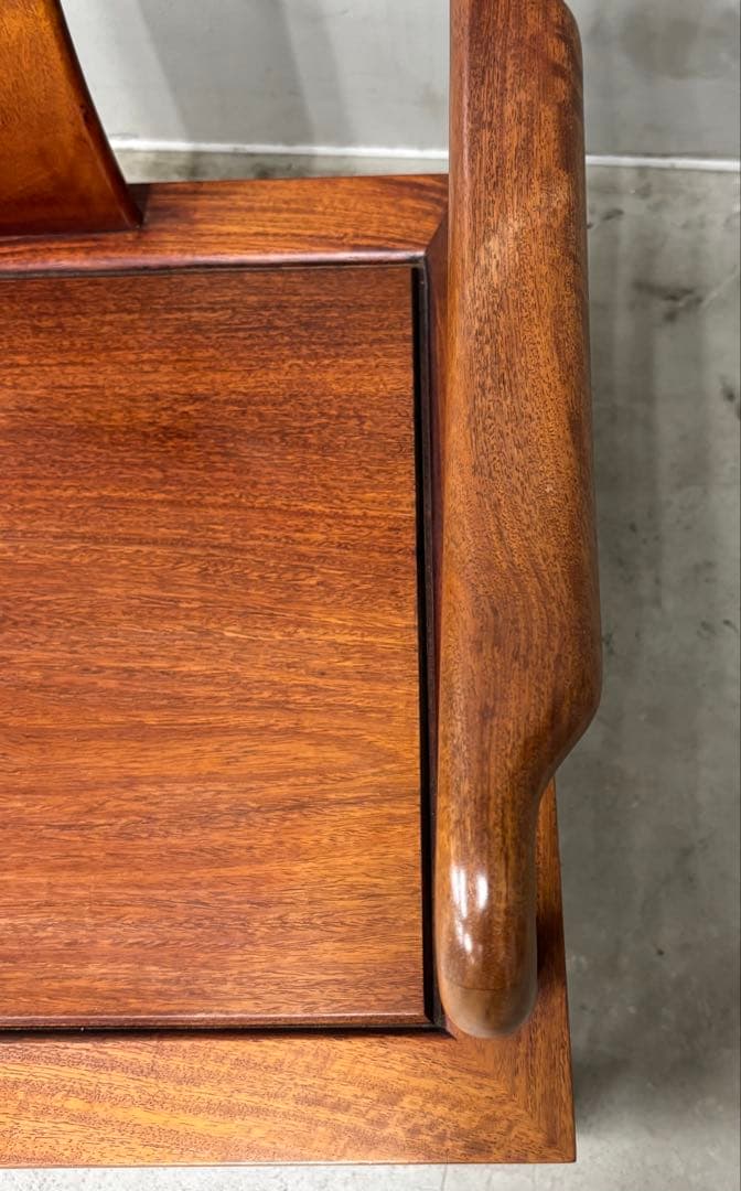 アンティーク 唐木 花梨 無垢材 肘付イス 古家具 アームチェア 木製