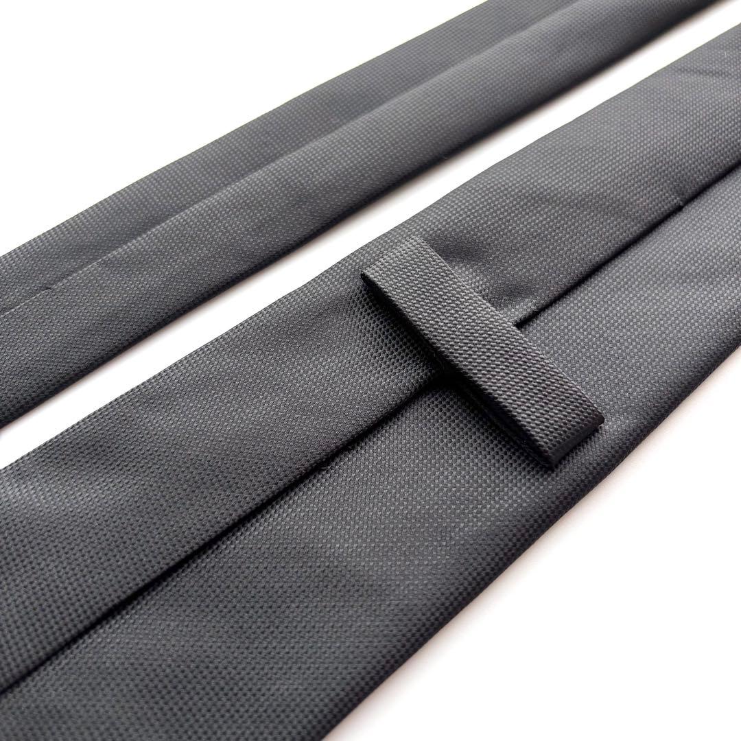 ꧁美品꧂ エルメネジルドゼニア ネクタイ 無地 ソリッドタイ ブラック 光沢