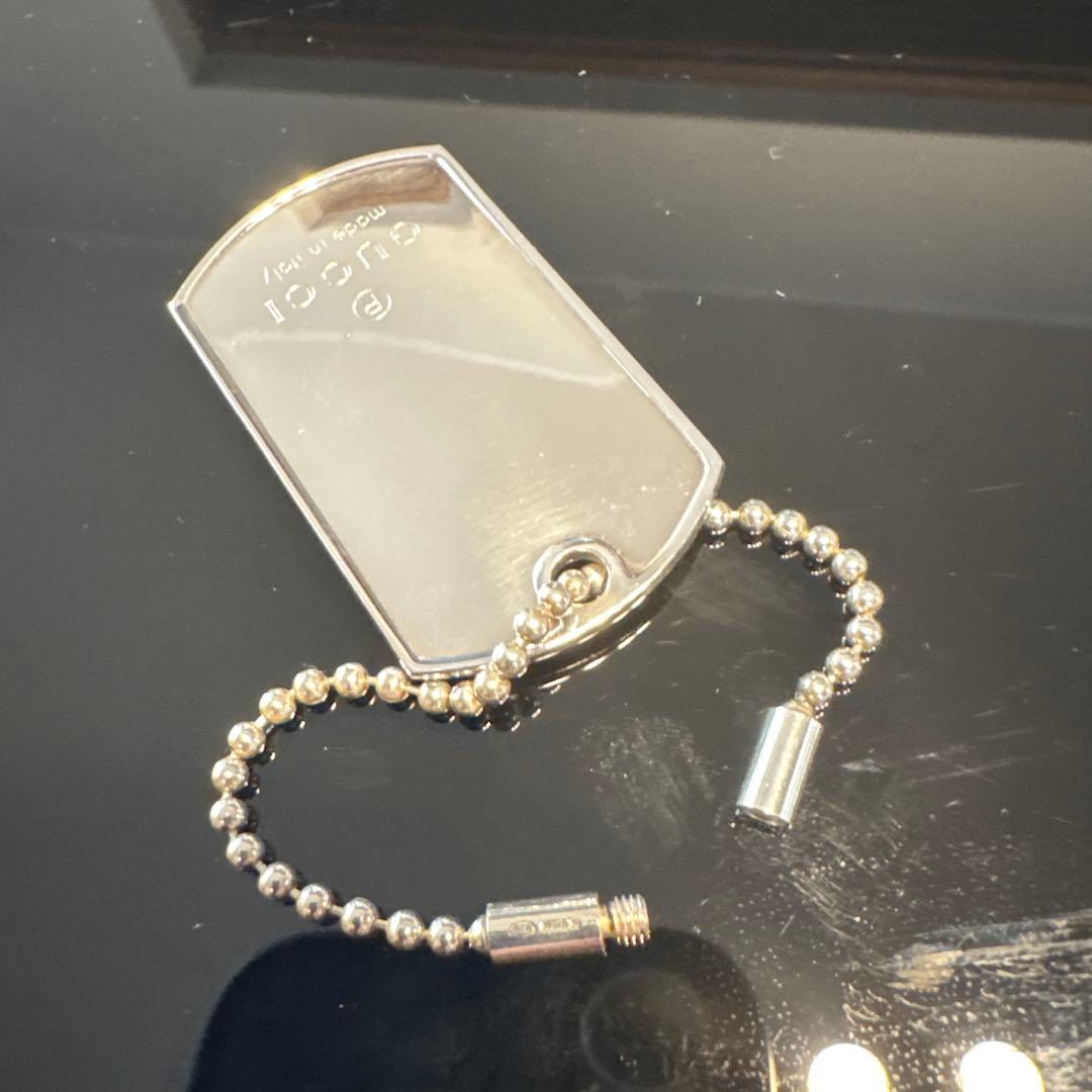 GUCCI グッチキーリング　SV925 プレート ボールチェーン キーホルダー