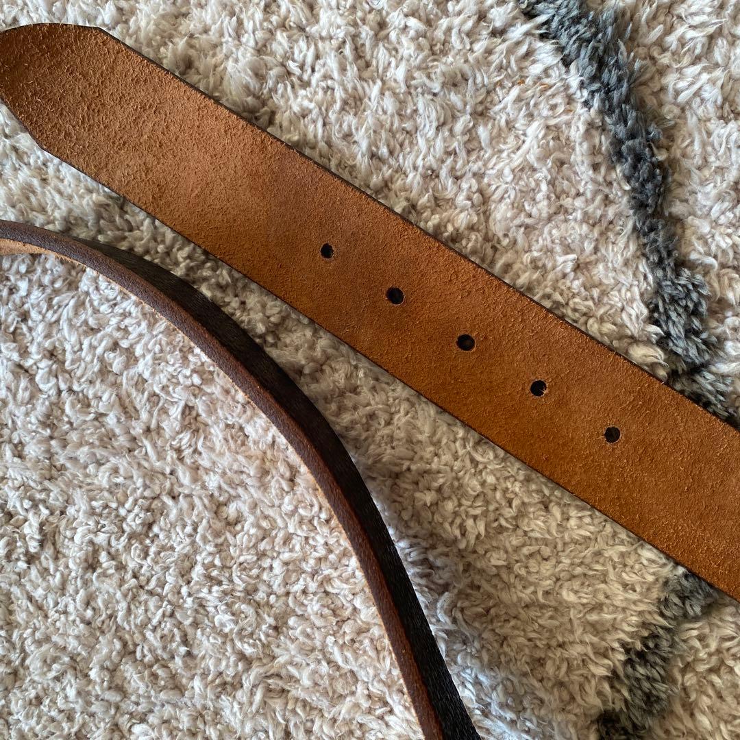 RRL DOUBLE RL 高級レザーベルト イタリア製