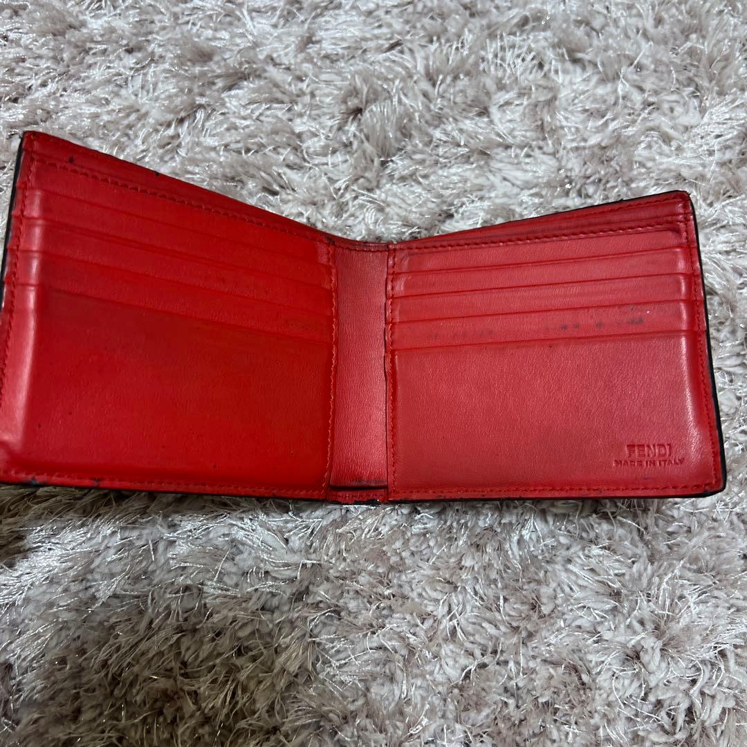 FENDI フェンディ モンスター 二つ折り財布 ブラック バグズアイ