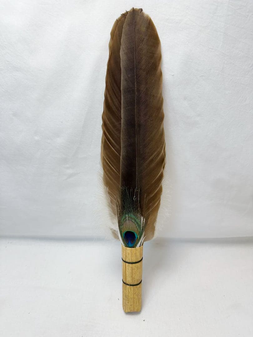 ほぼ未使用 茶道具 特大 羽箒 座箒 長約52㎝ 炭手前 紙箱