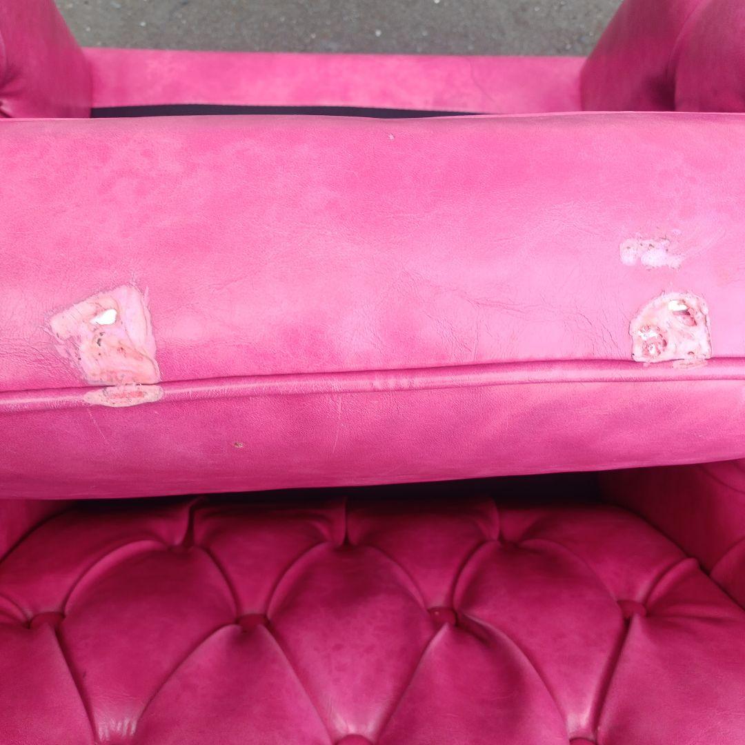 英国ヴィンセントPUレザーコンパクトチェスターフィールドシングルソファ