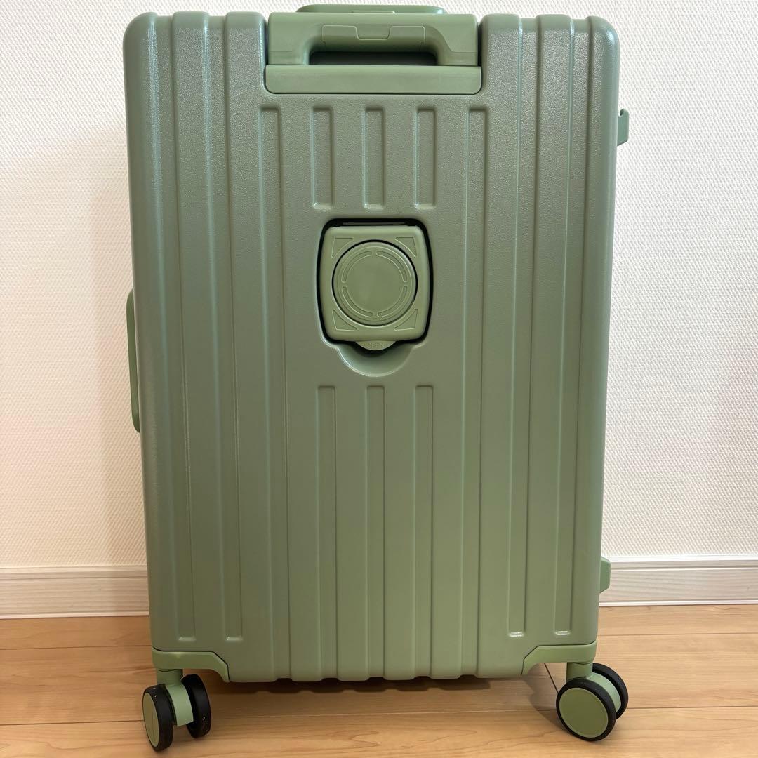 スーツケース M 65L フロントオープン キャリーケース USBポート 軽量