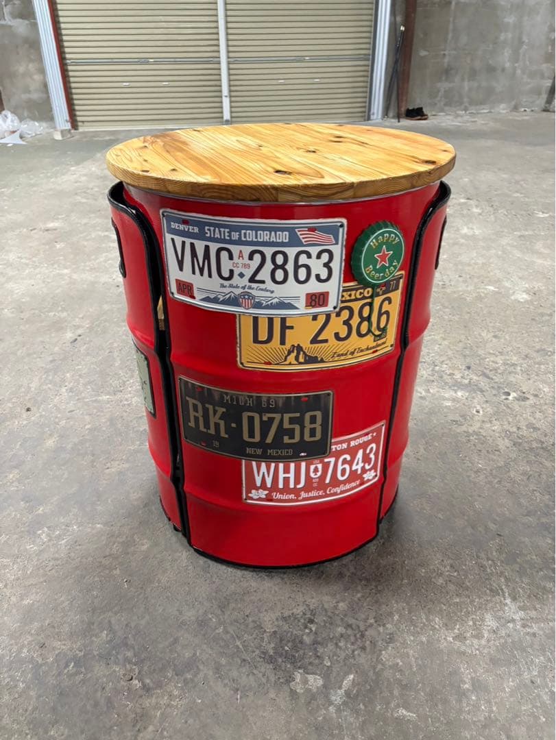 ドラム缶リメイクテーブル　テーブルinチェア