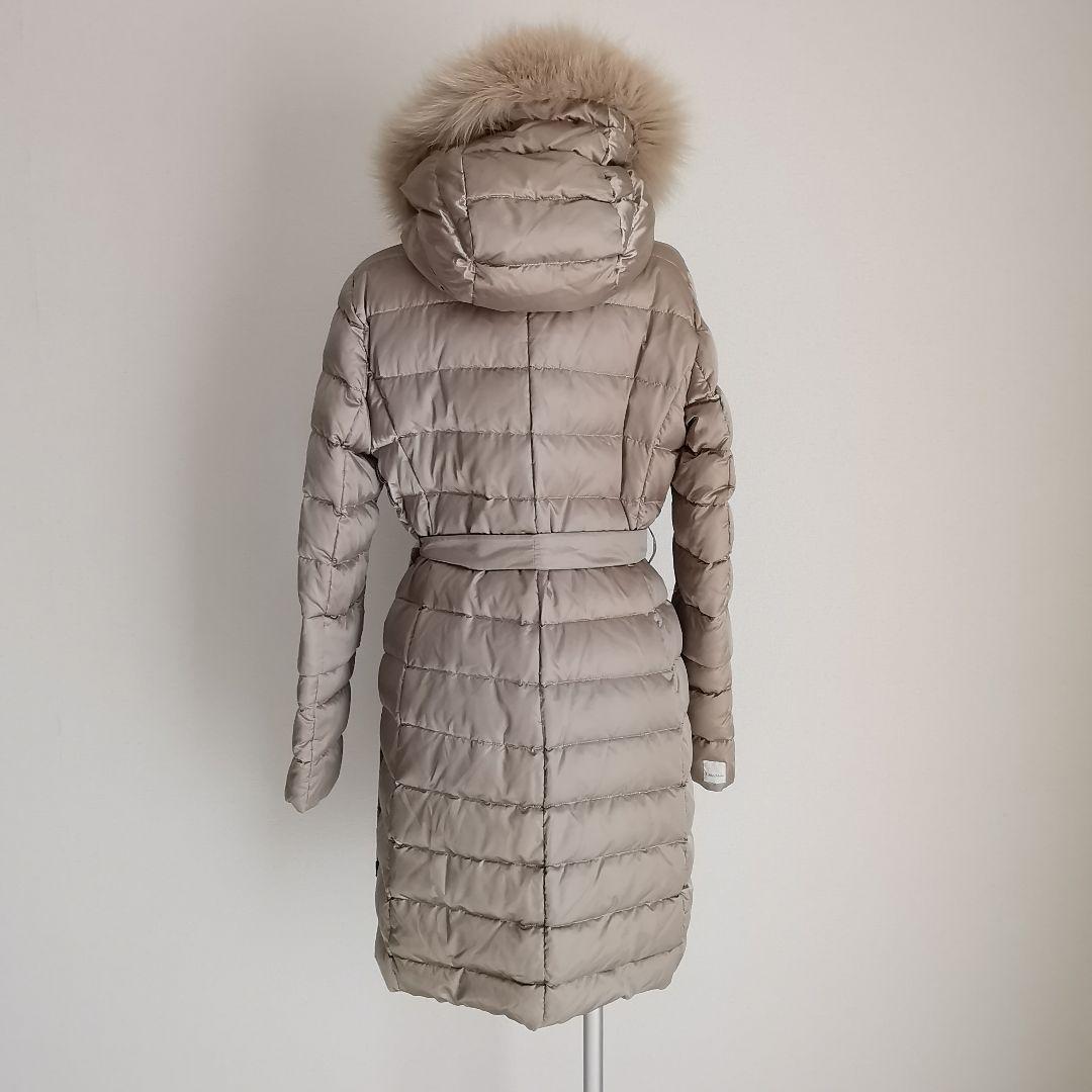 エスマックスマーラ リバーシブル 洗える グースダウンコート ファー ベルト S