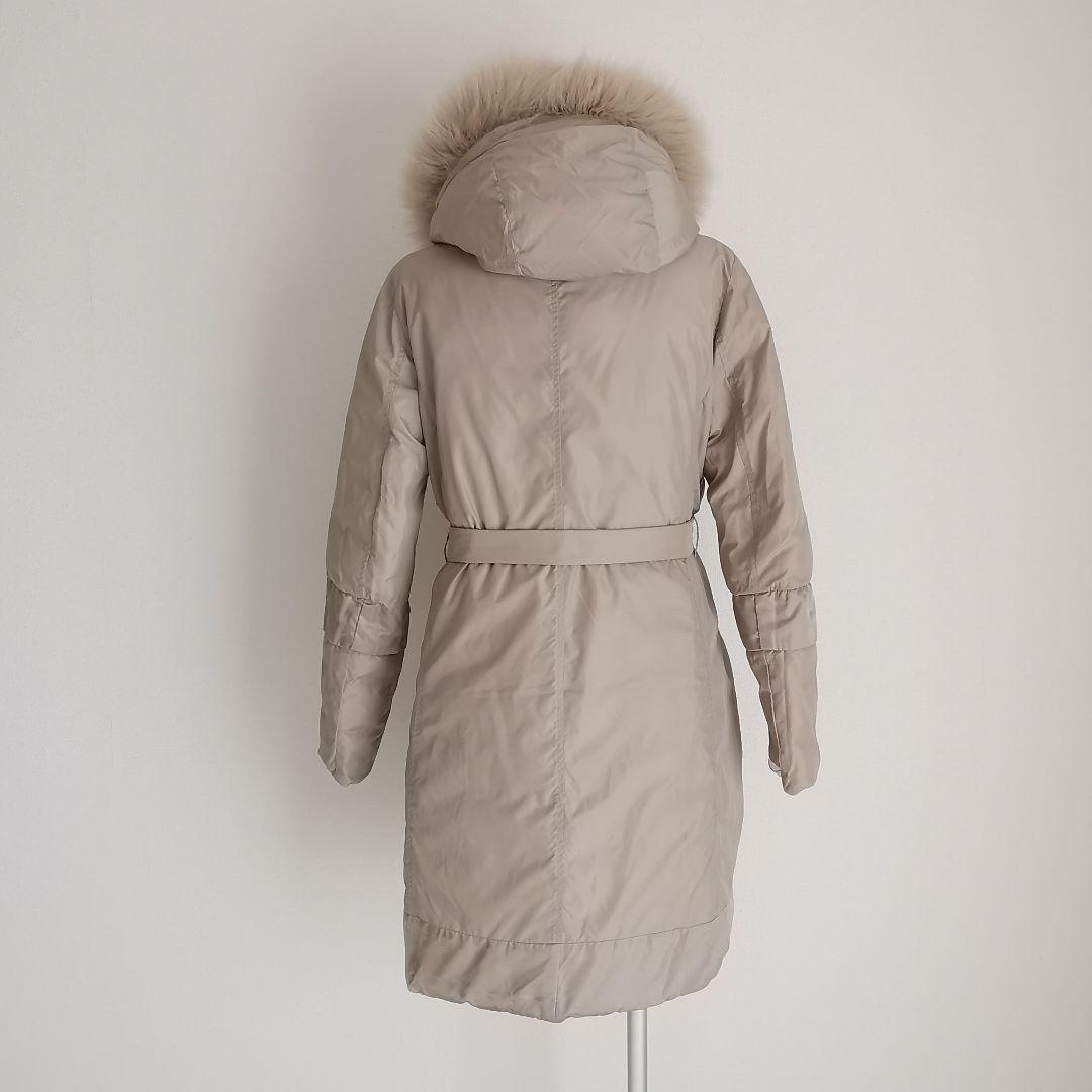 エスマックスマーラ リバーシブル 洗える グースダウンコート ファー ベルト S