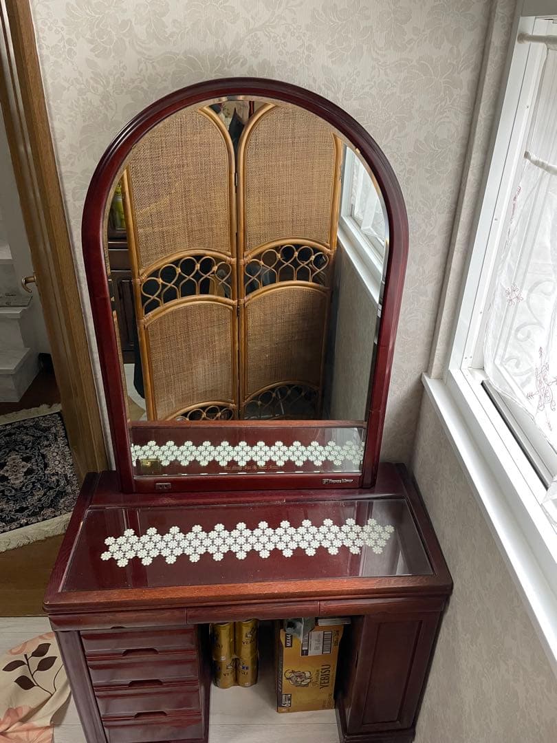 ドレッサー　鏡台　フランスミラー　紫檀　桐　高級　アンティーク　平田家具