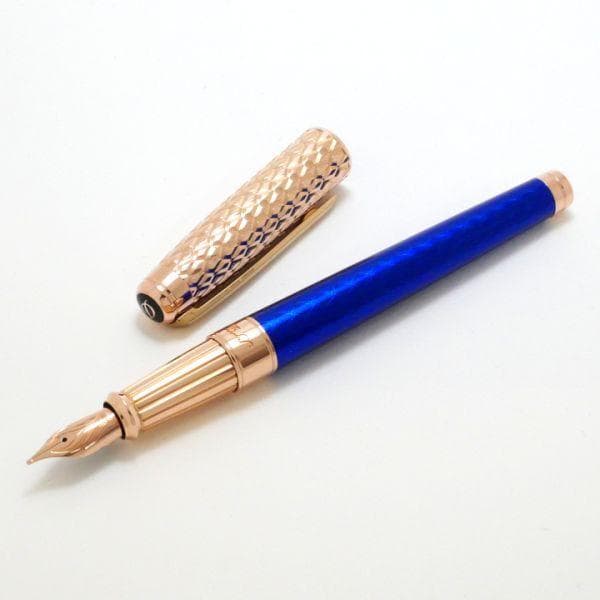 デュポンS.T.Dupont 420030L ドラゴン ギヨシェ ブルー 万年筆