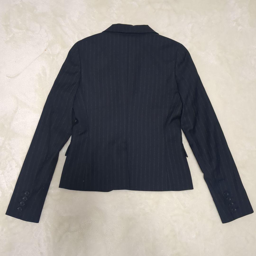 theory　セオリー パンツスーツ 紺　ストライプ カシミヤ　セットアップ