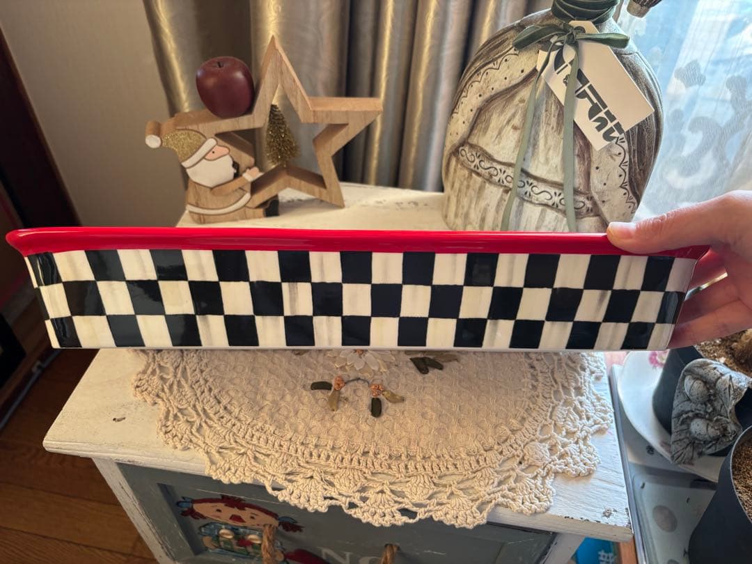 MacKenzie-Childs クリスマス トレー、茶碗2点セット