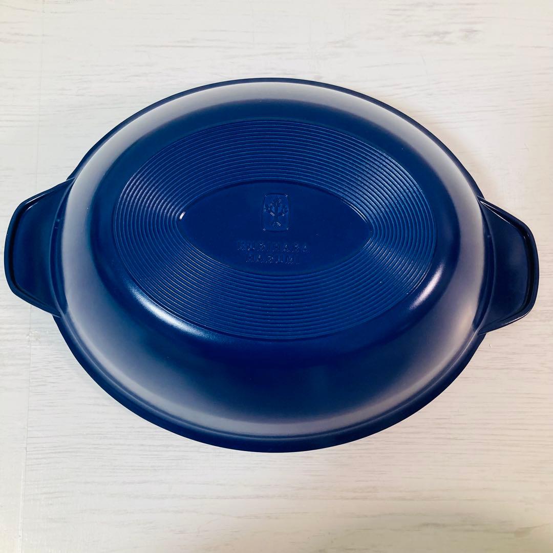 未使用 栗原はるみ　オーバル卓上鍋 26cm ネイビー マルチマットセット