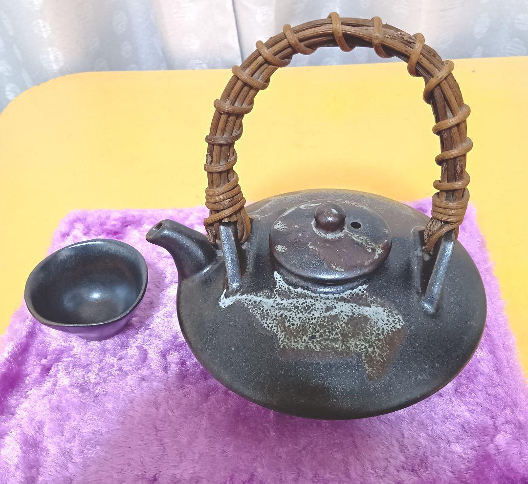 骨董品 薩摩焼 黒薩摩 日置南洲窯 黒千代香 土瓶蒸し 南洲ぢょか 黒ぢょか