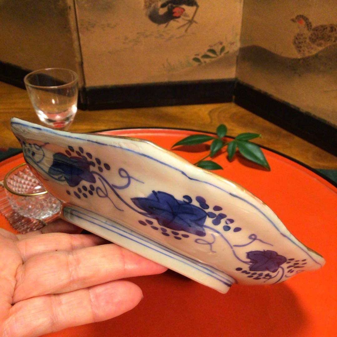 311 古伊万里 極上　染錦手 隅入角皿 五枚