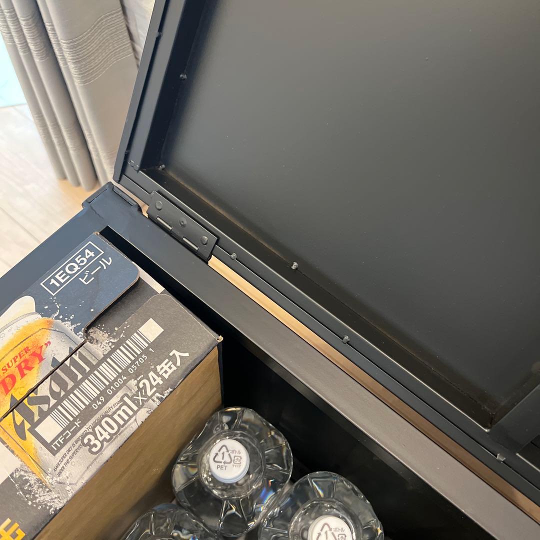 未使用！大容量 スチール製 収納ボックス 蓋付き 完成品！ブラック