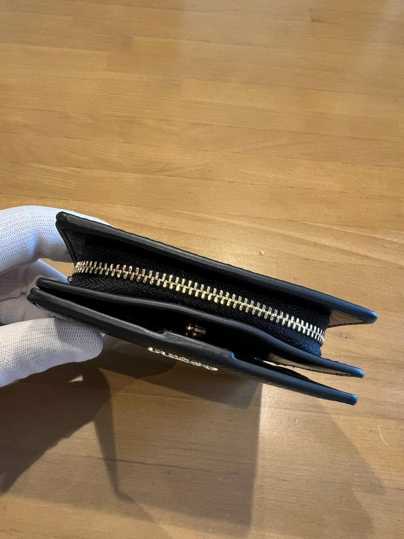 【極美品】COACH コーチ 二つ折り財布 ブラック