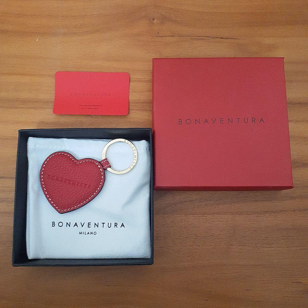 ボナベンチュラ　ハートキーホルダー　シュリンクレザー