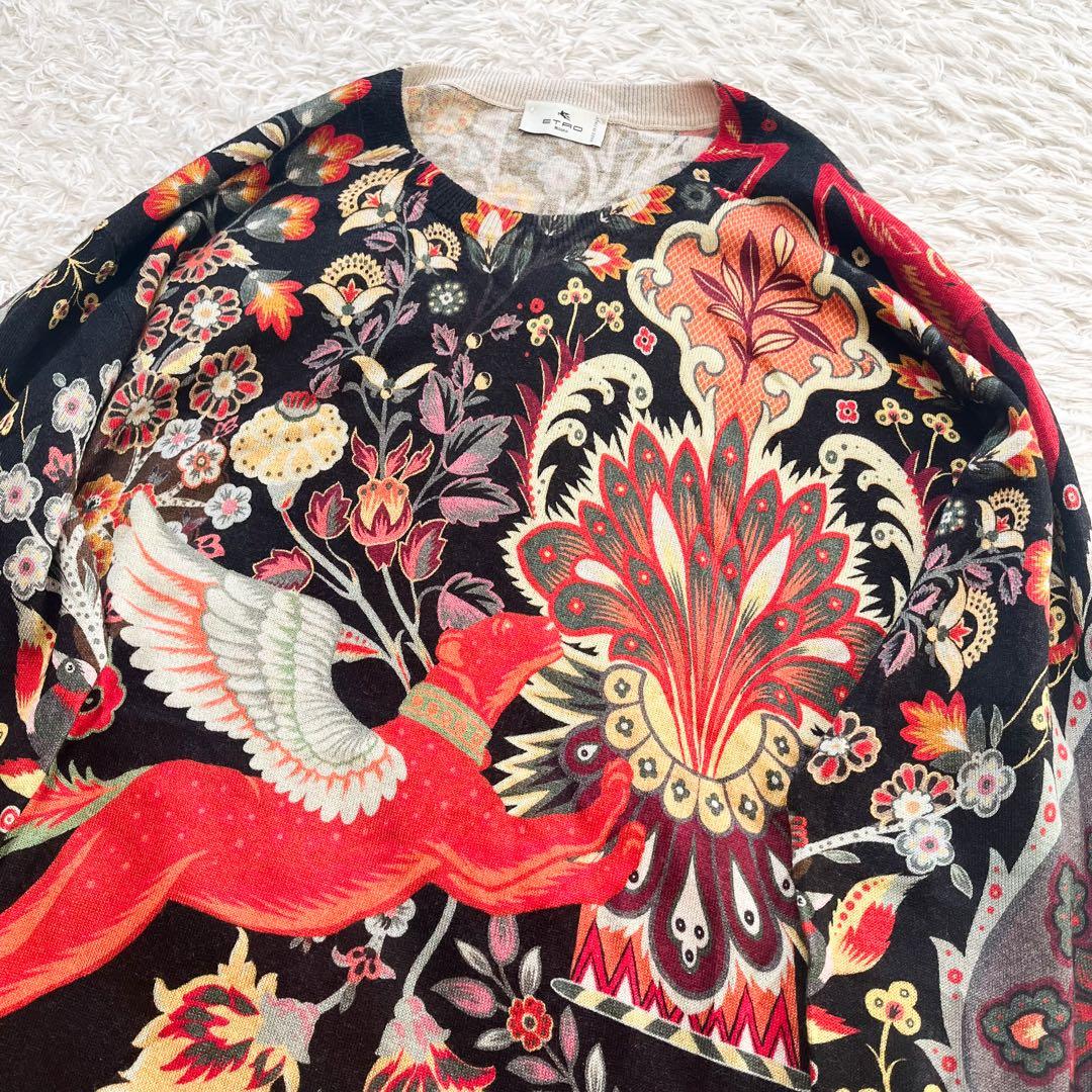 専用　近年★エトロ★豪華デザインセーター　聖獣　ペガソ　カシミヤ　シルク　S