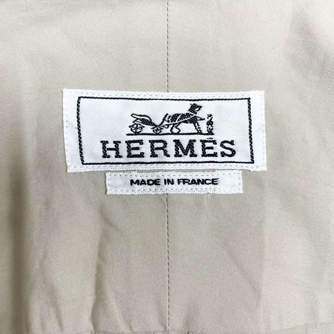 HERMES エルメス ジップアップ シャツブルゾン ベージュ スウィングトップ