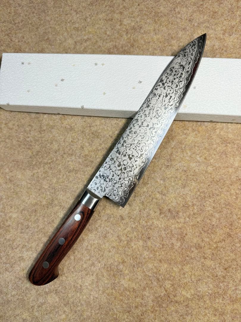 堺椿作　牛刀　VG10ダマスカス　7寸　包丁