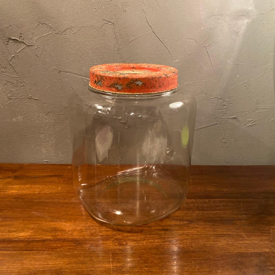 昭和レトロ ガラス瓶 名優糖 ブリキ蓋 骨董品 古道具 店舗什器 コレクション