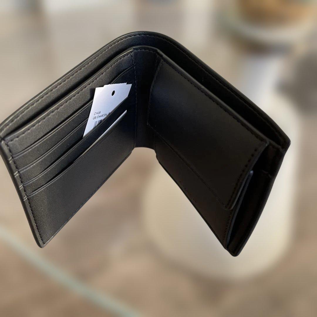 新品未使用　定価49,500円　COACH 財布 チャコール/ブラック