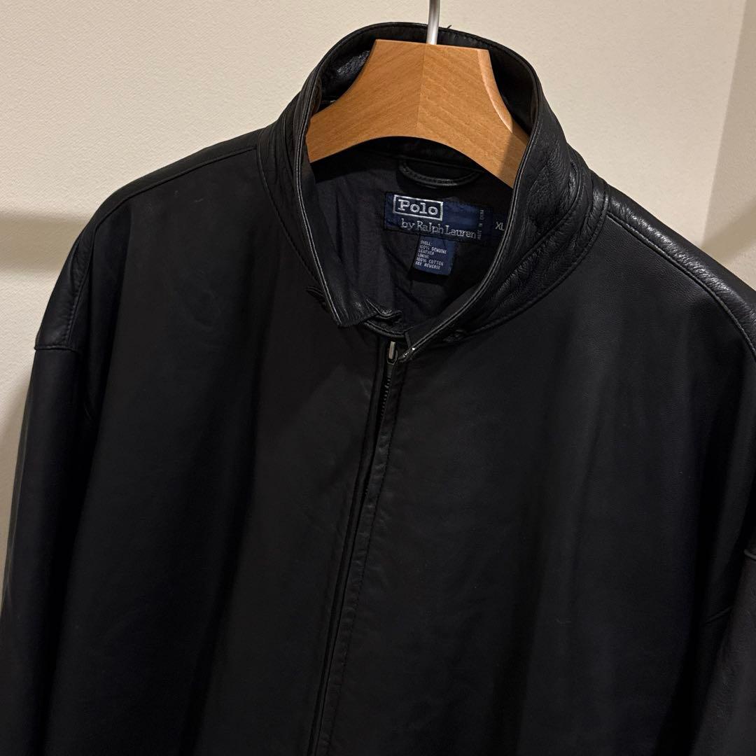 ラルフローレン レザースウィングトップ ブラック XL ポニー無し スペシャル