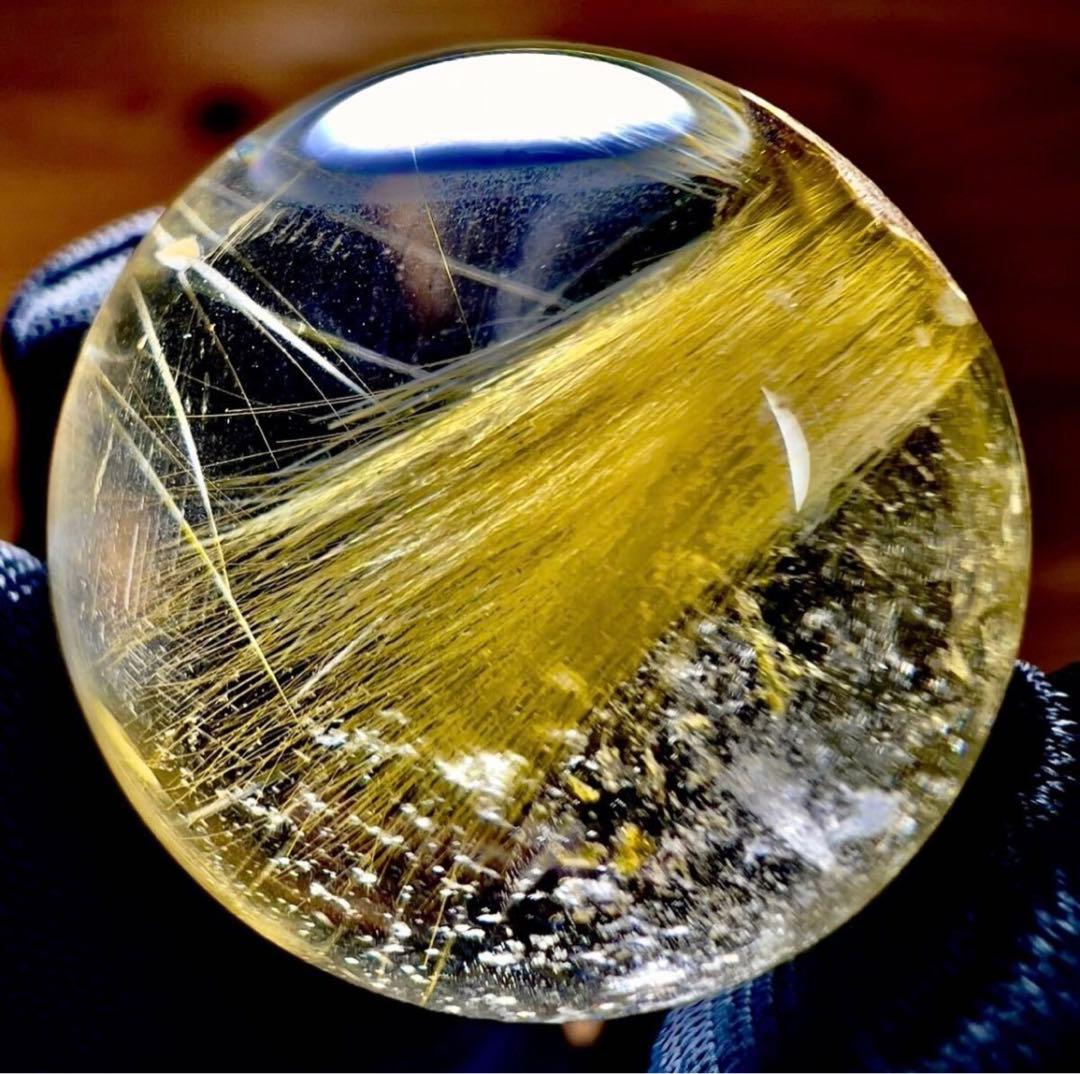 23.6mm 透明度抜群 ルチルクオーツ 丸玉