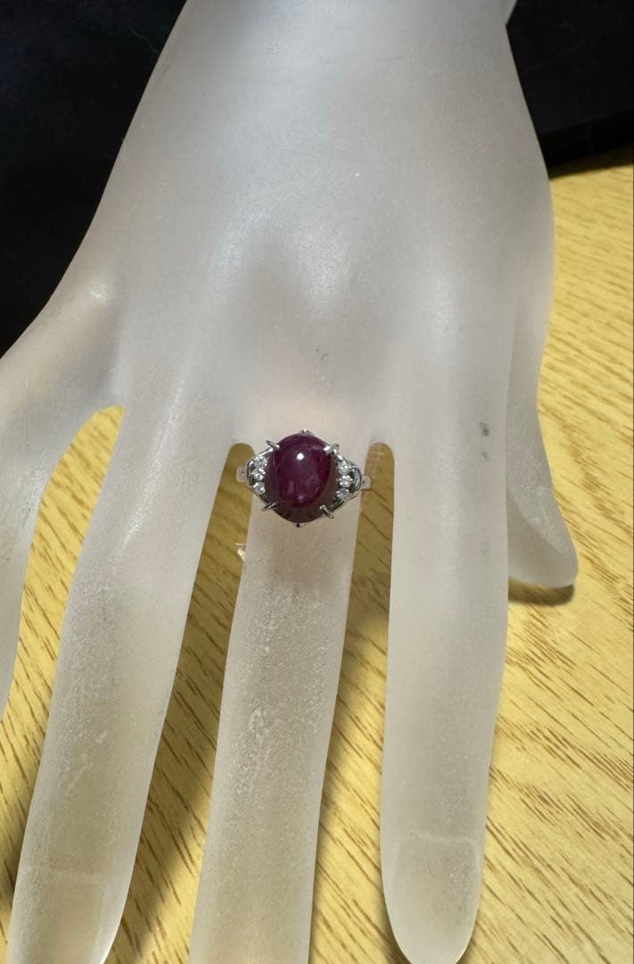 新春限定❗️レトロPt900 バイオレットスターサファイアとダイヤリング