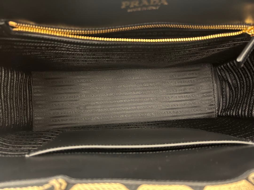 （新品）PRADA シンボルエンブロイダリーファブリックトートバッグ プラダ