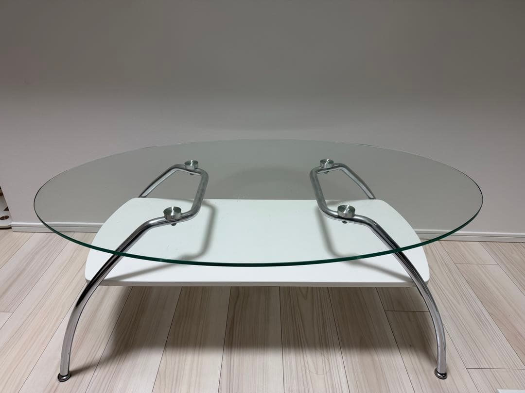 ニトリ 楕円形ガラスセンターテーブル