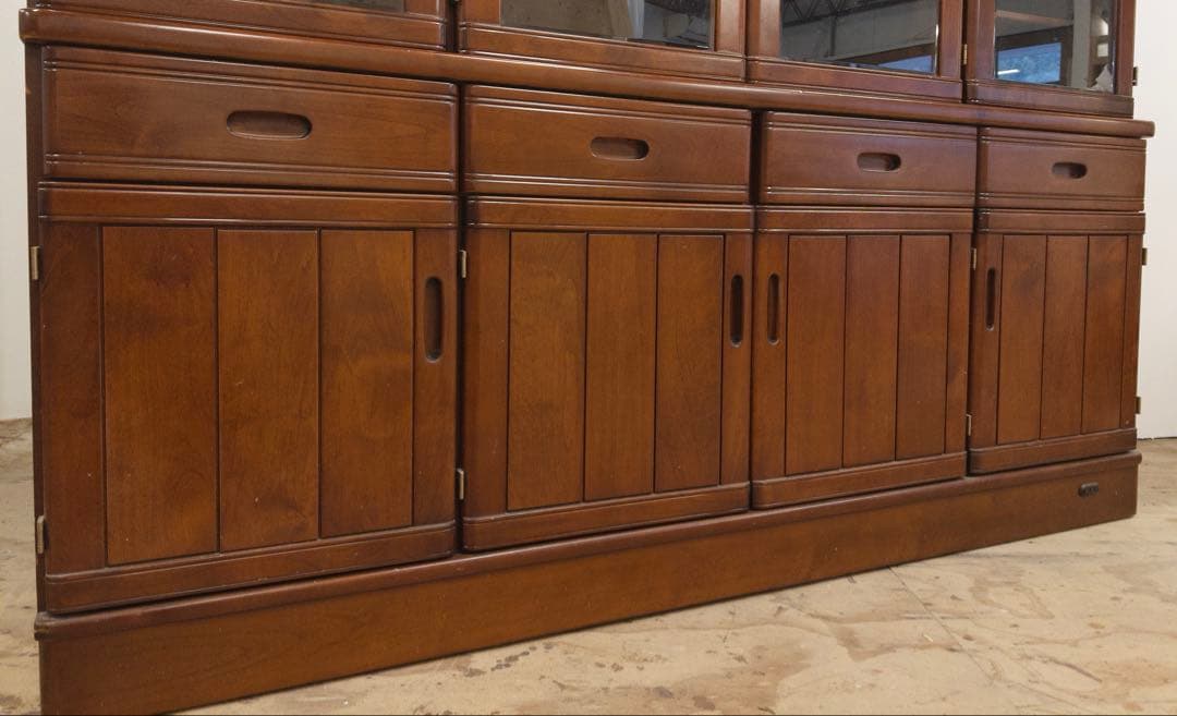 大容量　食器棚　本棚　ガラス棚　横幅177.5㎝　アンティーク