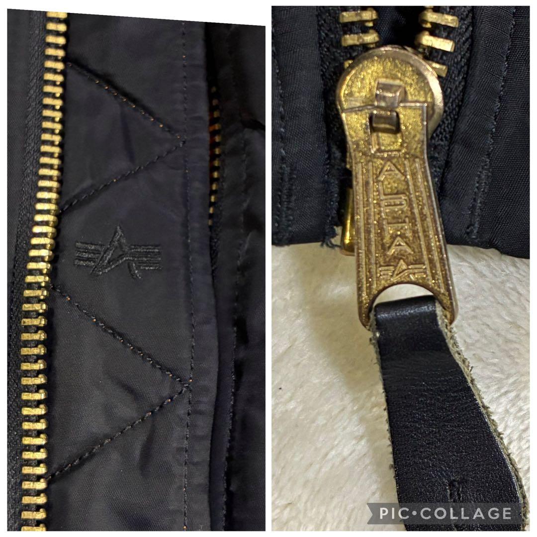 ALPHA MA-1 フライトジャケット S ブラック メンズ スリムフィット