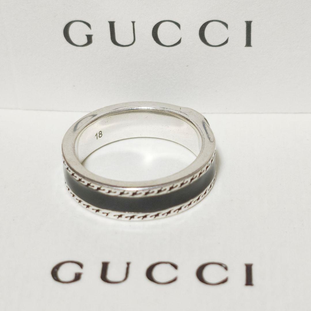 【未使用】GUCCI グッチ インターロッキング エナメル GG 18号