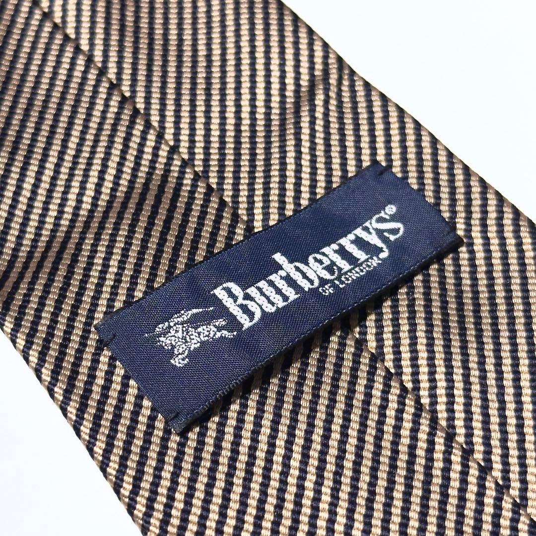 【新品】 Burberry バーバリー ブラウン系 ストライプ柄 ネクタイ