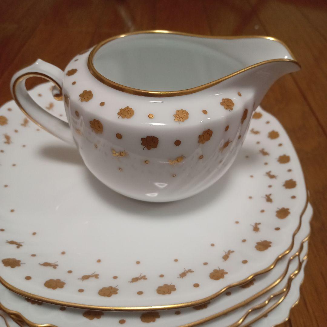 希少　[美品]　大倉陶園　ジャネットライン　金彩　お皿5枚　ミルクピッチャー付