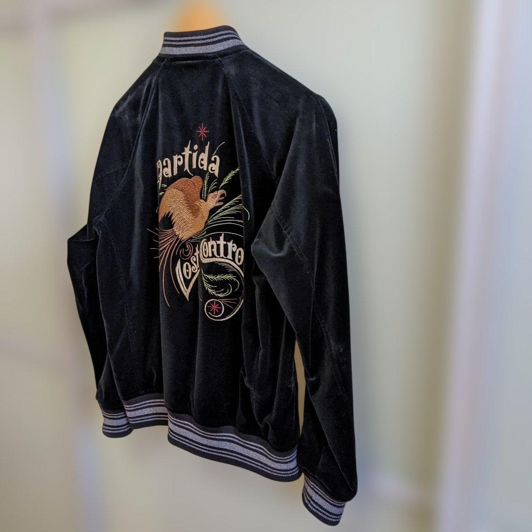 最終価格】LOST CONTROL ベロア刺繍スカジャン　黒　M
