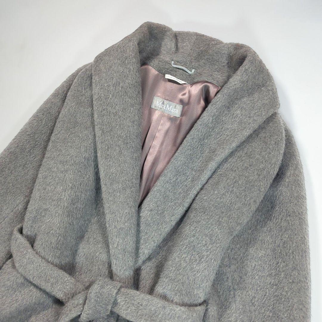 マックスマーラ　銀タグ　アルパカ　モヘヤ　シャギーコート　ローブ　ガウン