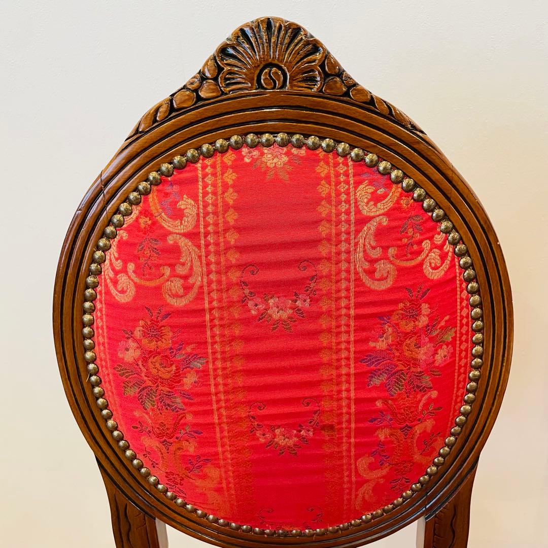 アンティーク調 猫脚チェア ロココ調 彫刻 鋲 椅子 イス ダイニングチェア