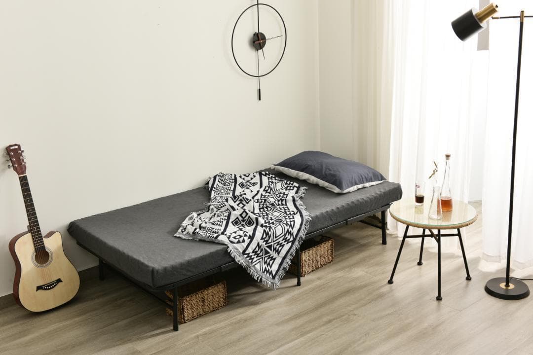 パイプベッド折りたたみベッドシングル 組立簡単 下収納 シングルベッド収納通気性