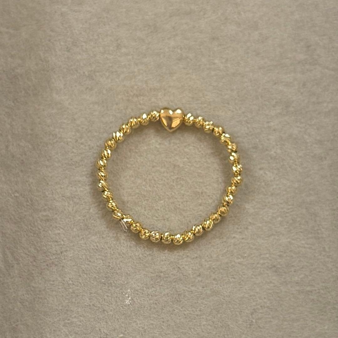 Pierina　K18弾力リング　指輪　シンプル　キラキラ　ミラーボール