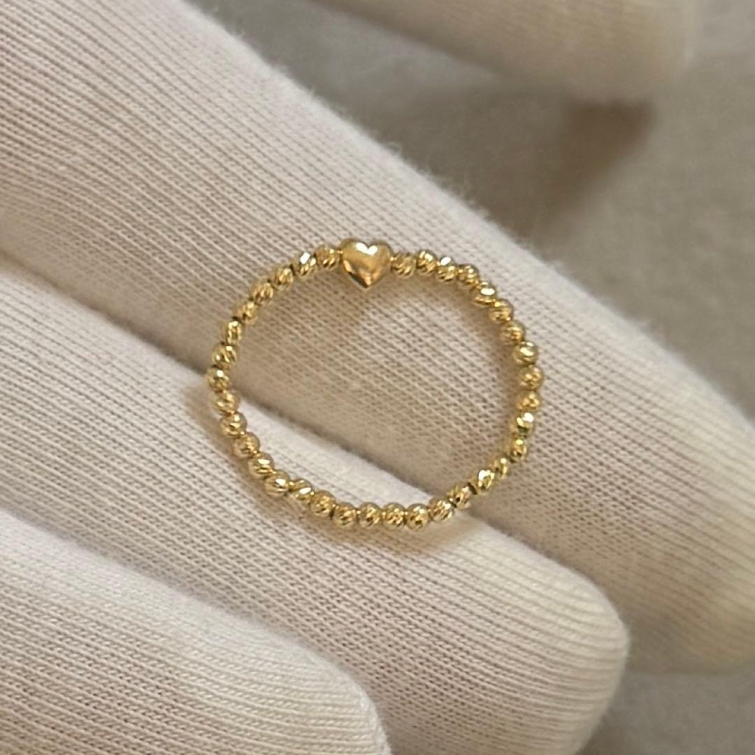 Pierina　K18弾力リング　指輪　シンプル　キラキラ　ミラーボール