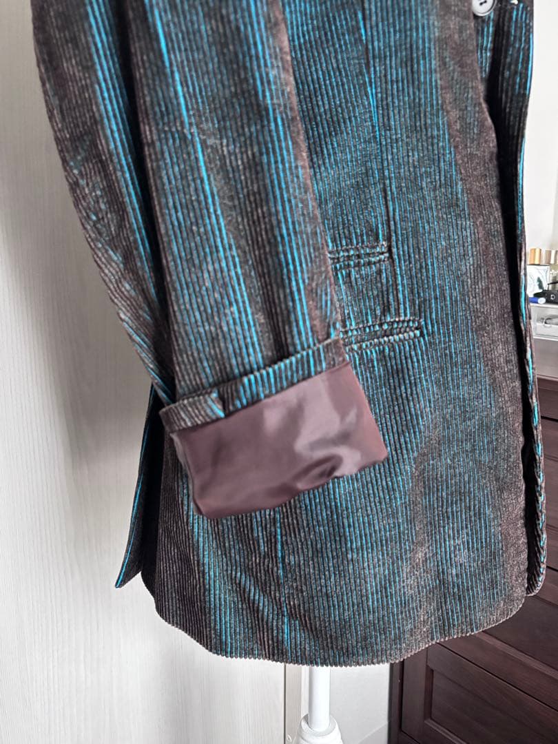 d*e様 青と茶色のストライプジャケット　レア