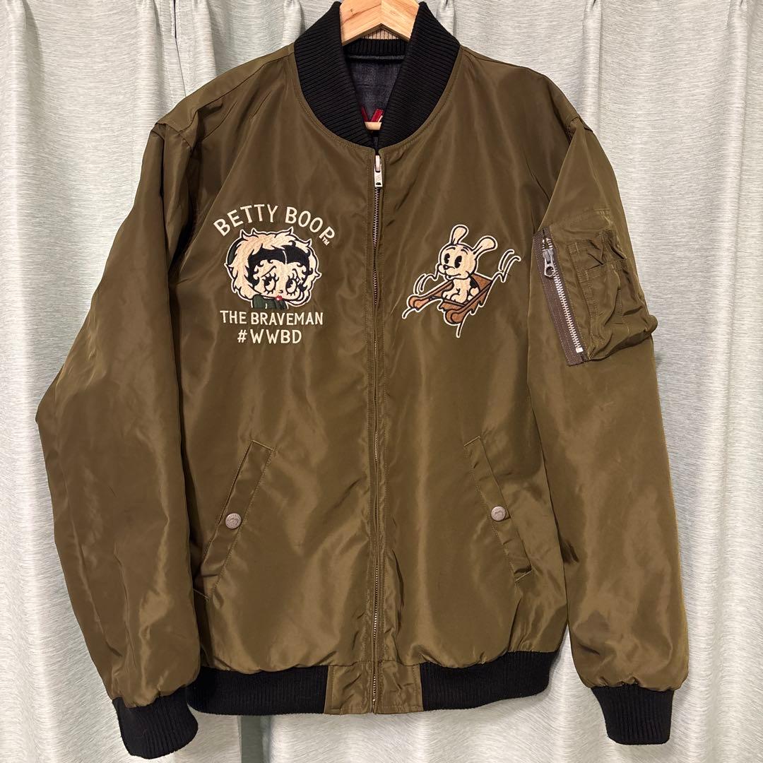 の*の様 美品！Betty Boop x BRAVE-MAN スカジャン　リバー