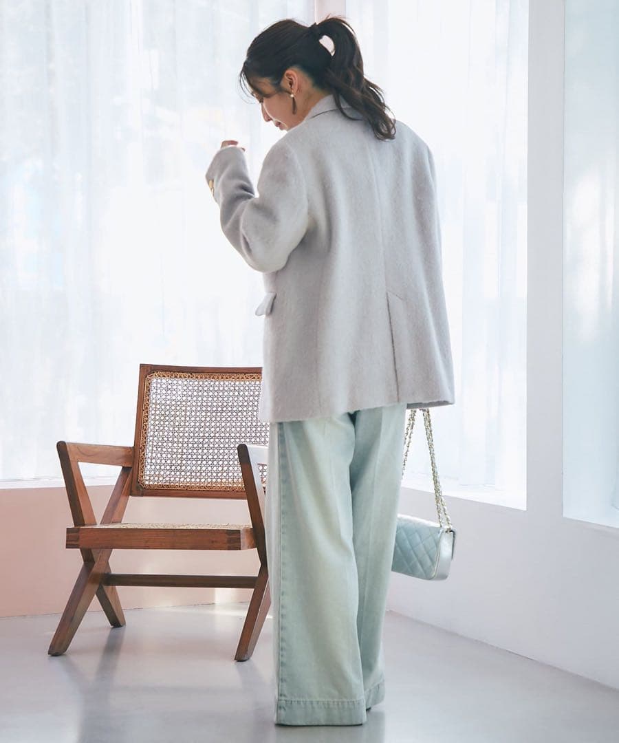 新品　La boutique BonBon ヘアリーシャギージャケット　グレー