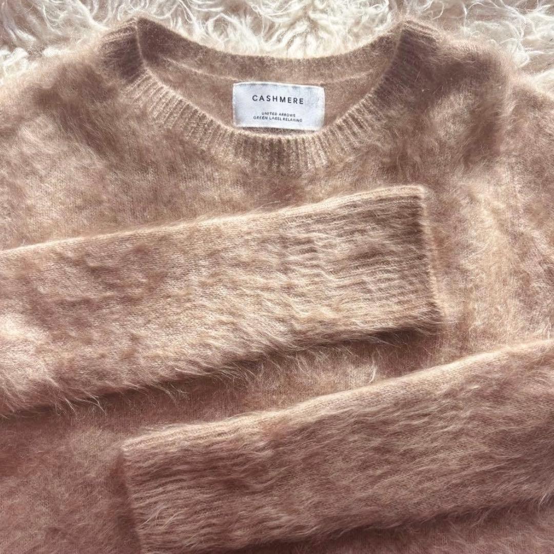 美品　カシミヤ100% ヘアリーニット　キャメル